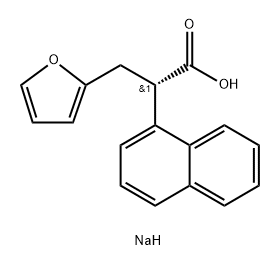 [S,(-)]-α-(1-Naphthalenyl)-2-furanpropanoic acid sodium salt Struktur