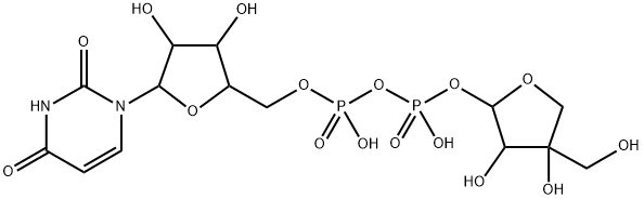 Uridine 5'-(trihydrogen diphosphate), P'-D-apio-α-D-furanosyl ester Struktur