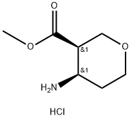 2H-Pyran-3-carboxylic acid, 4-aminotetrahydro-, methyl ester, hydrochloride (1:1), (3R,4R)- Struktur