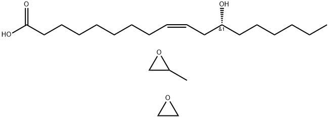 9-Octadecenoic acid, 12-hydroxy-, [R-(Z)]-, polymer with methyloxirane and oxirane (EO 5-15 mol, PO 2-8 mol) Struktur