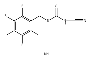 Carbamodithioic acid, cyano-, (pentafluorophenyl)methyl ester, potassium salt (9CI) Struktur