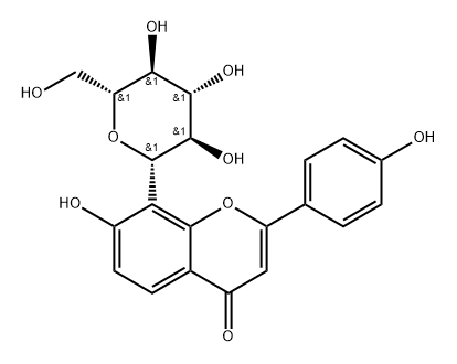 8-β-D-Glucopyranosyl-7-hydroxy-2-(4-hydroxyphenyl)-4H-1-benzopyran-4-one Struktur