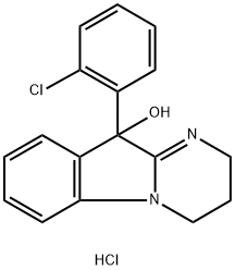 Pyrimido[1,2-a]indol-10-ol, 10-(2-chlorophenyl)-2,3,4,10-tetrahydro-, hydrochloride (1:1) Struktur