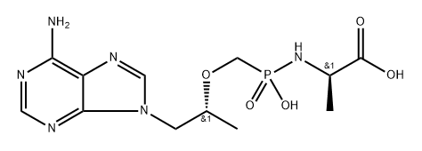 D-Alanine, N-[[[(1R)-2-(6-amino-9H-purin-9-yl)-1-methylethoxy]methyl]hydroxyphosphinyl]- Struktur