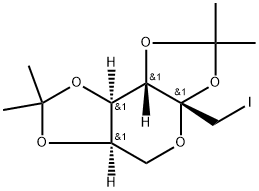 1-Deoxy-1-iodo-2,3:4,5-di-O-isopropylidene-β-D-fructopyranose Struktur