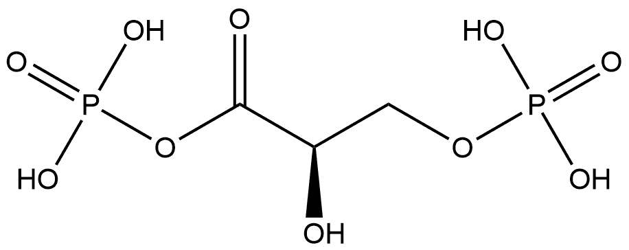 Propanoic acid, 2-hydroxy-3-(phosphonooxy)-, 1-anhydride with phosphoric acid, (2R)- Struktur