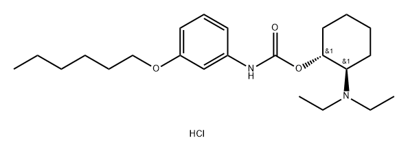 Carbanilic acid, m-hexyloxy-, 2-(diethylamino)cyclohexyl ester, hydrochloride, (E)- Struktur