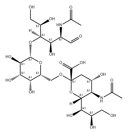 O-(N-Acetyl-alpha-neuraminosyl)-(2-6)-O-beta-D-galactopyranosyl-(1-4)-2-(acetylamino)-2-deoxy-D-galactose Struktur