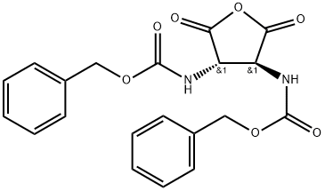 Carbamic acid, (tetrahydro-2,5-dioxo-3,4-furandiyl)bis-, bis(phenylmethyl) ester, (3S-trans)- (9CI) Struktur