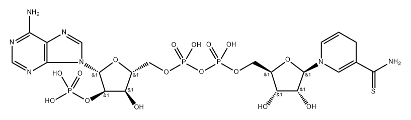 Thionicotinamide adenine dinucleotidephosphate, reduced formtetrasodium Struktur