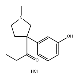 1-Propanone, 1-[3-(3-hydroxyphenyl)-1-methyl-3-pyrrolidinyl]-, hydrochloride (1:1) Struktur