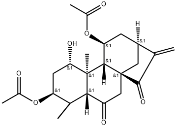 3β,11β-Diacetoxy-1α-hydroxykaura-16-ene-6,15-dione Struktur