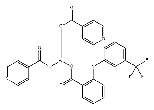 Aluminum,  bis(4-pyridinecarboxylato-O)[2-[[3-(trifluoromethyl)phenyl]amino]benzoato-O]-  (9CI) Struktur