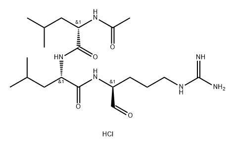 L-Leucinamide, N-acetyl-L-leucyl-N-[(1S)-4-[(aminoiminomethyl)amino]-1-formylbutyl]-, hydrochloride (1:1) Struktur