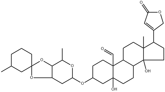 3β-[[3-O,4-O-(3-Methylcyclohexylidene)-2,6-dideoxy-β-D-ribo-hexopyranosyl]oxy]-5,14-dihydroxy-19-oxo-5β-card-20(22)-enolide Struktur