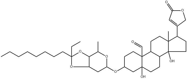 3β-[[3-O,4-O-(1-Ethylnonylidene)-2,6-dideoxy-β-D-ribo-hexopyranosyl]oxy]-5,14-dihydroxy-19-oxo-5β-card-20(22)-enolide Struktur