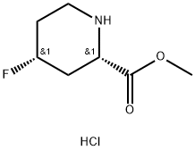 2-Piperidinecarboxylic acid, 4-fluoro-, methyl ester, hydrochloride (1:1), (2S,4R)- Struktur