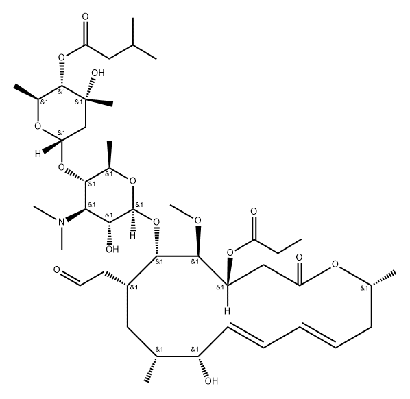 Leucomycin V, 4B-(3-methylbutanoate) 3-propanoate Struktur