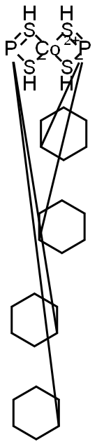 Bis(dicyclohexylphosphinodithioic acid)cobalt(II) salt Struktur