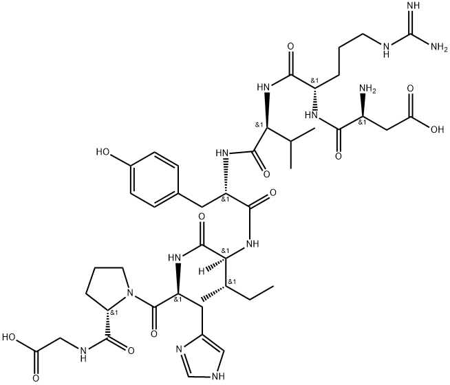 Angiotensin II, 5-L-isoleucine-8-glycine- Struktur