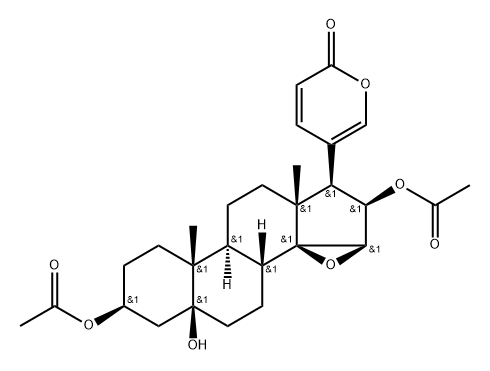 3β,16β-Bis(acetyloxy)-14,15β-epoxy-5-hydroxy-5β-bufa-20,22-dienolide Struktur