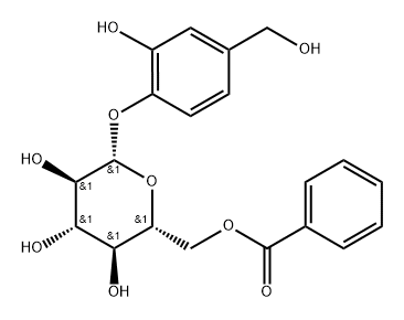 β-D-Glucopyranoside, 2-hydroxy-4-(hydroxymethyl)phenyl, 6-benzoate Struktur