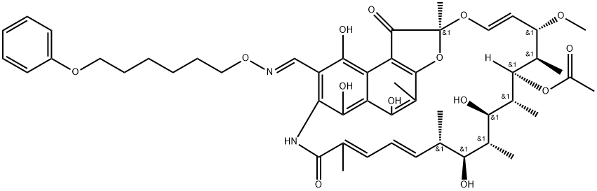 3-[(6-Phenoxyhexyl)oxyiminomethyl]rifamycin SV Struktur