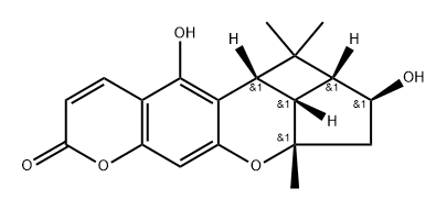 1H,7H-4,6-Dioxacyclobut[1,7]indeno[5,6-b]naphthalen-7-one, 1a,2,3,3a,10b,10c-hexahydro-2,10-dihydroxy-1,1,3a-trimethyl-, [1aR-(1aα,2α,3aα,10bα,10cα)]- (9CI) Struktur