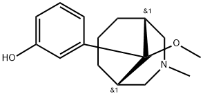 3-[(1R,5S,9-syn)-9-Methoxy-3-methyl-3-azabicyclo[3.3.1]nonan-9-yl]phenol Struktur