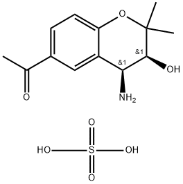 Ethanone, 1-[(3S,4S)-4-aMino-3,4-dihydro-3-hydroxy-2,2-diMethyl-2H-1-benzopyran-6-yl]-, sulfate (1:1) Struktur