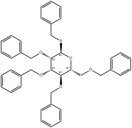 α-D-Mannopyranoside, phenylmethyl 2,3,4,6-tetrakis-O-(phenylmethyl)-1-thio- Struktur