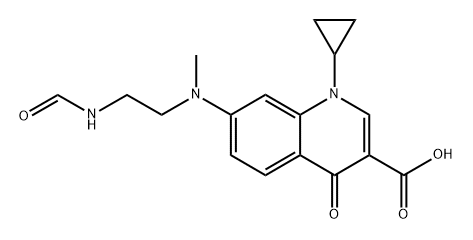 3-Quinolinecarboxylic acid, 1-cyclopropyl-7-[[2-(formylamino)ethyl]methylamino]-1,4-dihydro-4-oxo- Struktur