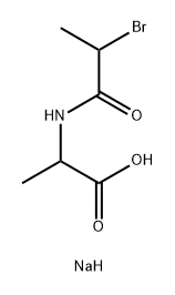 Alanine, N-(2-bromo-1-oxopropyl)-, monosodium salt (9CI) Struktur