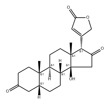 (17α)-14-Hydroxy-3,16-dioxo-5β-card-20(22)-enolide Struktur