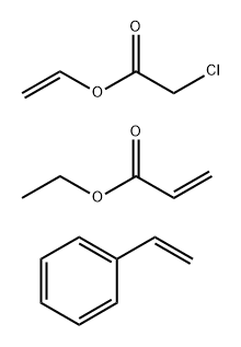 Ethyl 2-propenoate polymer with ethenylbenzene and ethenyl chloro acetate Struktur