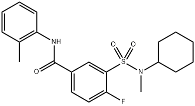 Benzamide, 3-[(cyclohexylmethylamino)sulfonyl]-4-fluoro-N-(2-methylphenyl)- Struktur