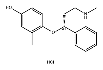 Phenol, 3-methyl-4-[(1R)-3-(methylamino)-1-phenylpropoxy]-, hydrochloride (1:1) Struktur