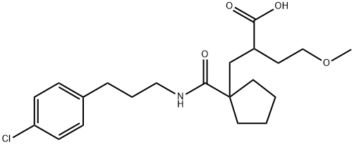 Cyclopentanepropanoic acid, 1-[[[3-(4-chlorophenyl)propyl]amino]carbonyl]-α-(2-methoxyethyl)- Struktur