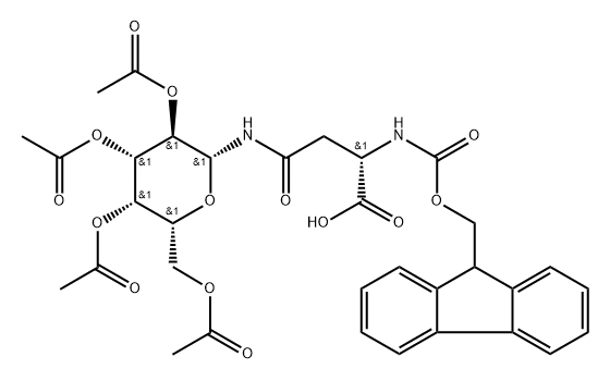 2,3,4,6-Tetra-O-acetyl-b-D-galactopyranosyl-(N2-Fmoc)-L-Asparagine Struktur