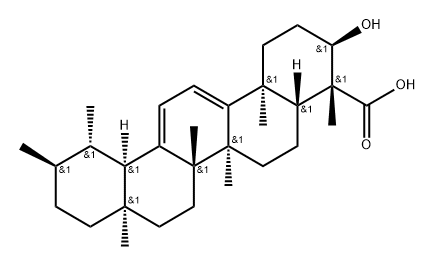 Ursa-9(11),12-dien-23-oic acid, 3-hydroxy-, (3α,4β)- Struktur