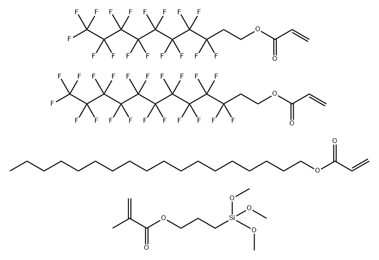 3-(Trimethoxysilyl)propyl 2-methyl-2-propenoate polymer with 3,3,4,4,5,5,6,6,7,7,8,8,9,9,10,10,11,11,12,12,12-heneicosafluorododecyl 2-propenoate, 3,3,4,4,5,5,6,6,7,7,8,8,9,9,10,10,10-heptadecafluorodecyl 2-propenoate and octadecyl 2-propenoate Struktur