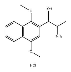 2-Naphthalenemethanol, α-(1-aminoethyl)-1,4-dimethoxy-, hydrochloride (1:1) Struktur