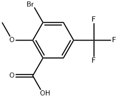 3-Bromo-2-methoxy-5-(trifluoromethyl)benzoic acid Struktur