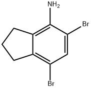 5,7-dibromo-2,3-dihydro-1H-inden-4-amine Struktur