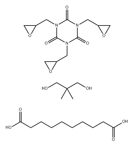 Decanedioic acid, polymer with 2,2-dimethyl-1,3-propanediol and 1,3,5-tris(oxiranylmethyl)-1,3,5-triazine-2,4,6(1H,3H,5H)-trione Struktur