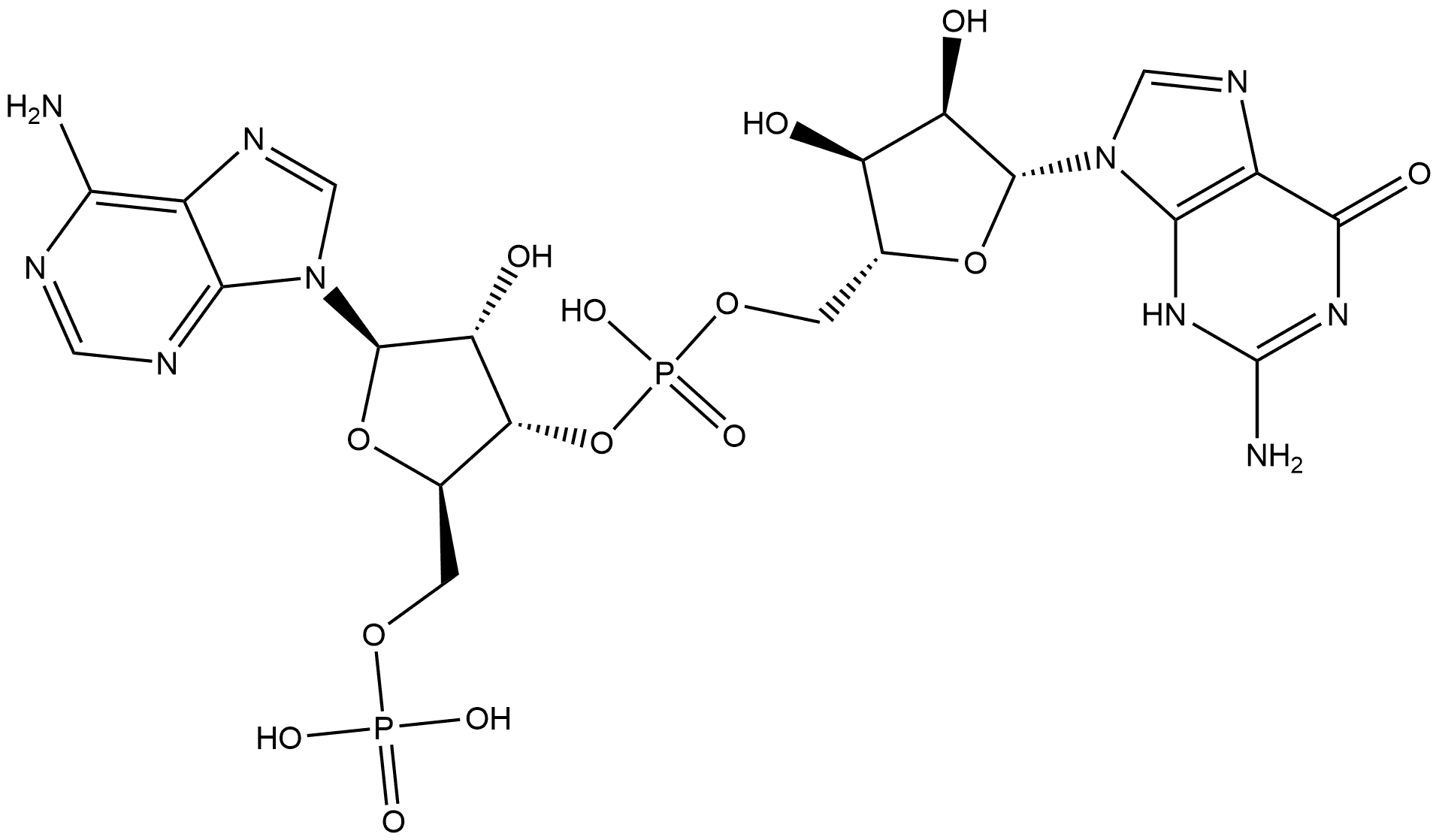 Guanosine, 5'-O-phosphonoadenylyl-(3'→5')- Struktur