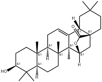 3β,15β-Dihydroxyolean-12-en-28-oic acid 28,15-lactone Struktur