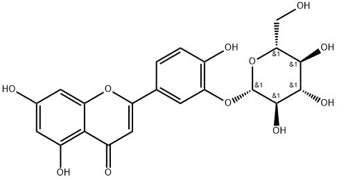 4H-1-Benzopyran-4-one, 2-[3-(β-D-glucopyranosyloxy)-4-hydroxyphenyl]-5,7-dihydroxy- Struktur