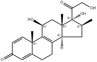 11β,17,21-Trihydroxy-16α-Methylpregna-1,4,8-triene-3,20-dione Struktur