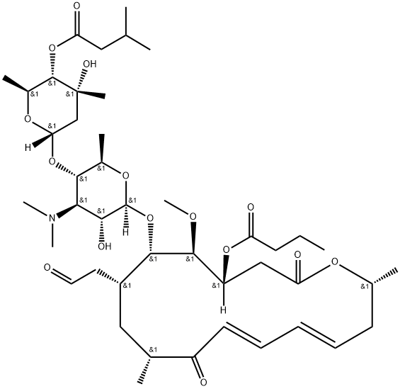 Leucomycin V, 9-deoxy-9-oxo-, 3-butanoate 4B-(3-methylbutanoate) (9CI) Struktur